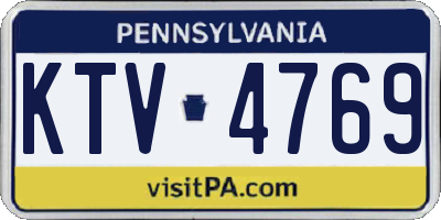 PA license plate KTV4769