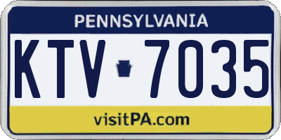 PA license plate KTV7035