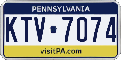 PA license plate KTV7074