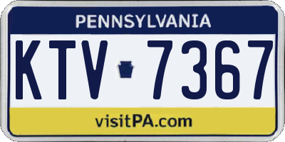 PA license plate KTV7367