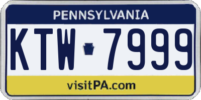 PA license plate KTW7999