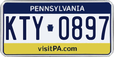 PA license plate KTY0897