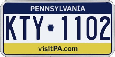 PA license plate KTY1102