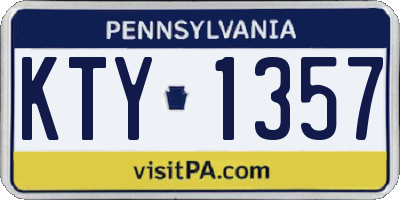 PA license plate KTY1357