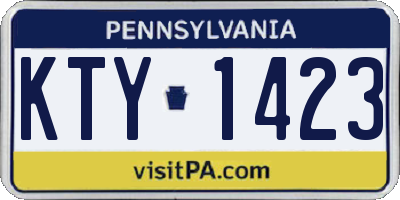 PA license plate KTY1423