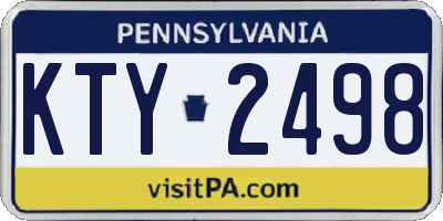 PA license plate KTY2498