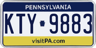 PA license plate KTY9883