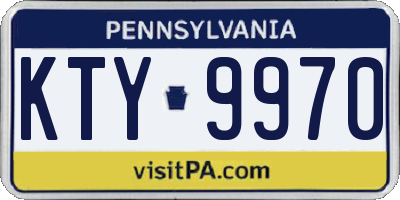 PA license plate KTY9970