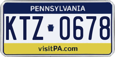 PA license plate KTZ0678