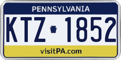 PA license plate KTZ1852