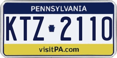 PA license plate KTZ2110