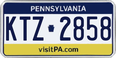 PA license plate KTZ2858