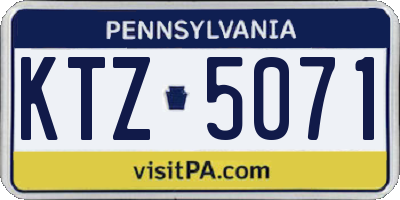 PA license plate KTZ5071