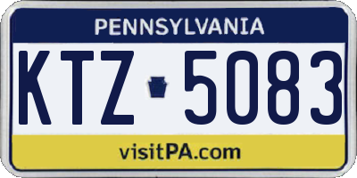 PA license plate KTZ5083