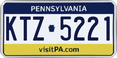 PA license plate KTZ5221
