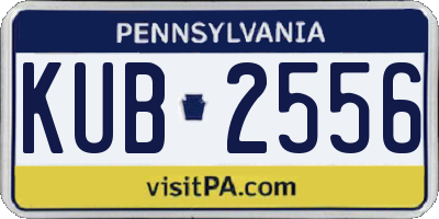 PA license plate KUB2556