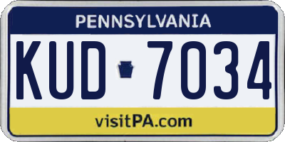 PA license plate KUD7034