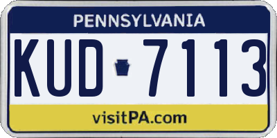 PA license plate KUD7113