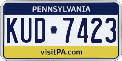 PA license plate KUD7423