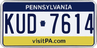 PA license plate KUD7614
