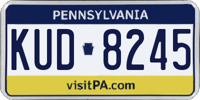 PA license plate KUD8245