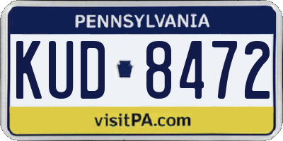 PA license plate KUD8472