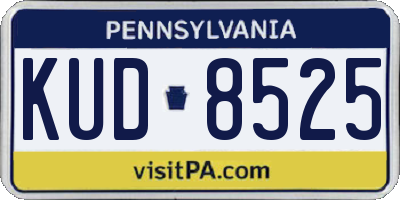 PA license plate KUD8525