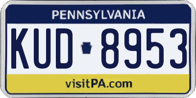 PA license plate KUD8953