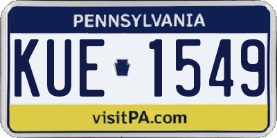 PA license plate KUE1549