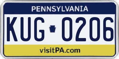 PA license plate KUG0206