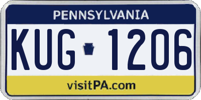 PA license plate KUG1206