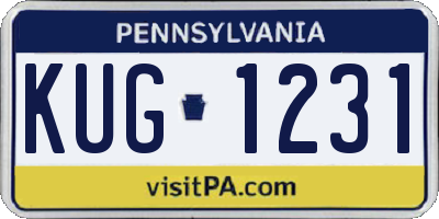 PA license plate KUG1231