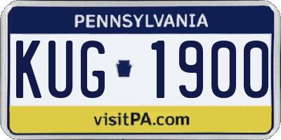 PA license plate KUG1900