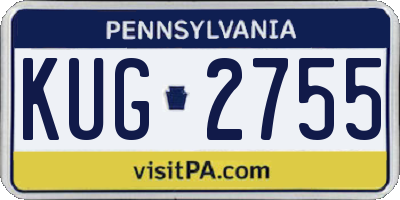 PA license plate KUG2755