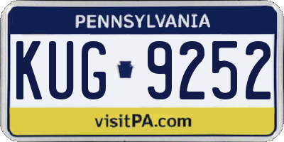 PA license plate KUG9252