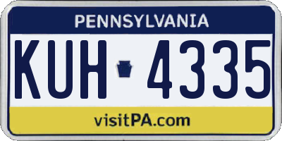 PA license plate KUH4335