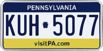 PA license plate KUH5077