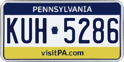 PA license plate KUH5286