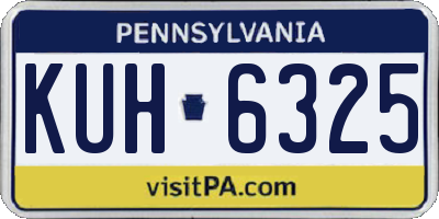 PA license plate KUH6325