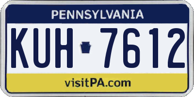 PA license plate KUH7612
