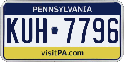 PA license plate KUH7796