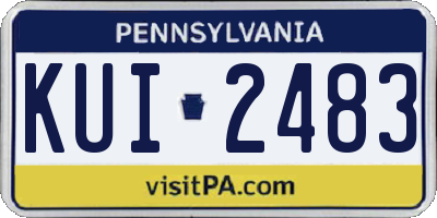 PA license plate KUI2483