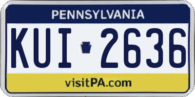 PA license plate KUI2636