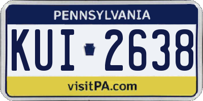 PA license plate KUI2638