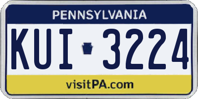 PA license plate KUI3224