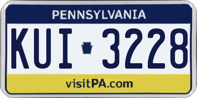 PA license plate KUI3228