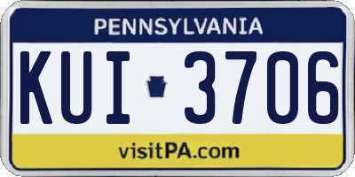 PA license plate KUI3706