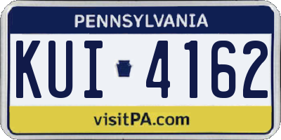 PA license plate KUI4162