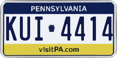 PA license plate KUI4414