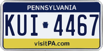 PA license plate KUI4467